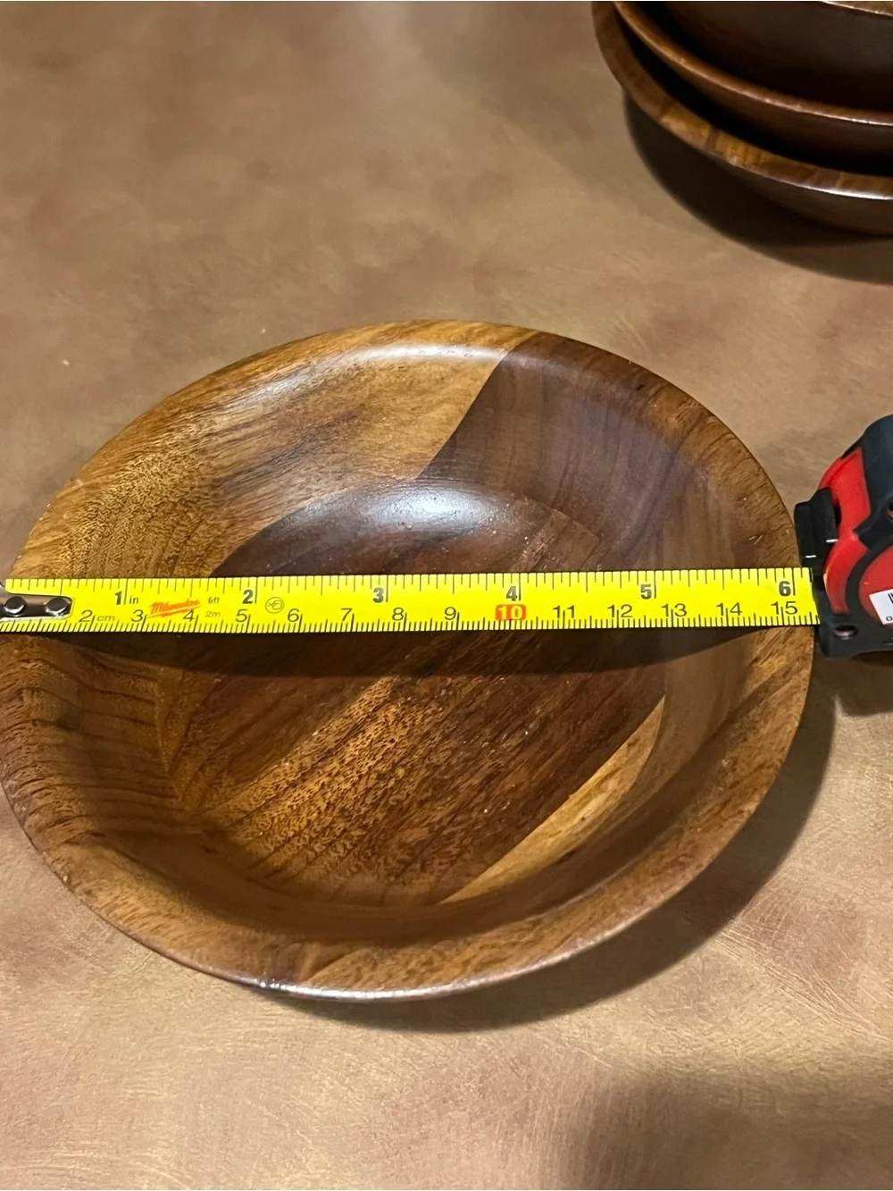 Vermillion Vintage Walnut 6 Piece Salad Bowl Set - Rich Brown